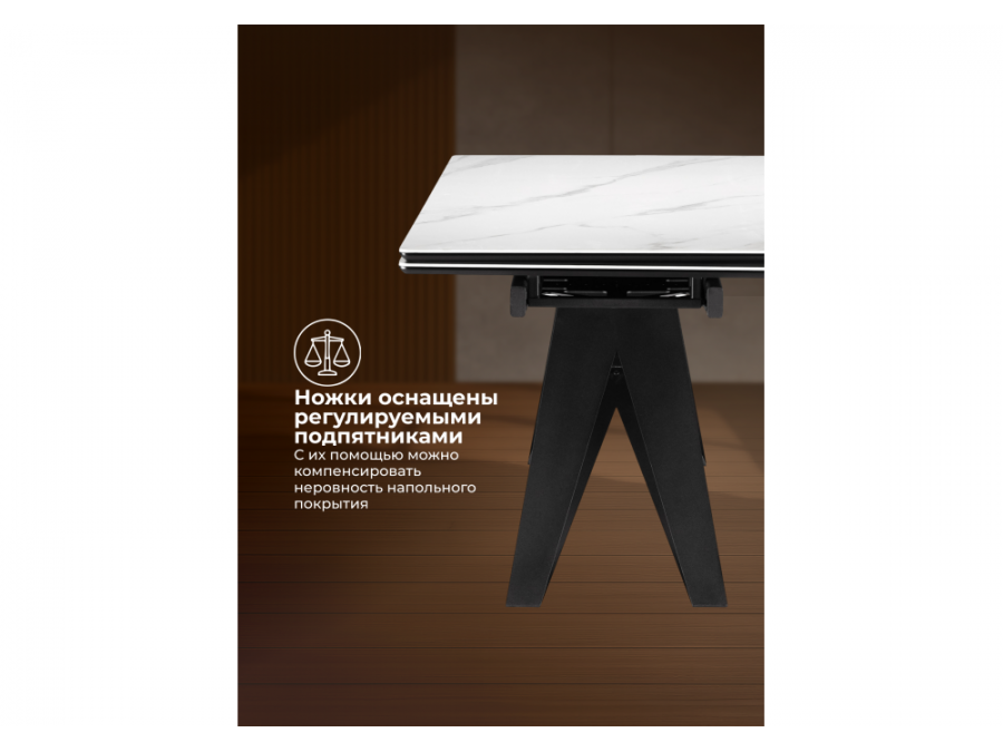 Блэкберн 160(220)х89 белый мрамор snow white / черный