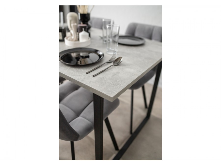 Лиман 117 х 77 бетон светлый / черный матовый