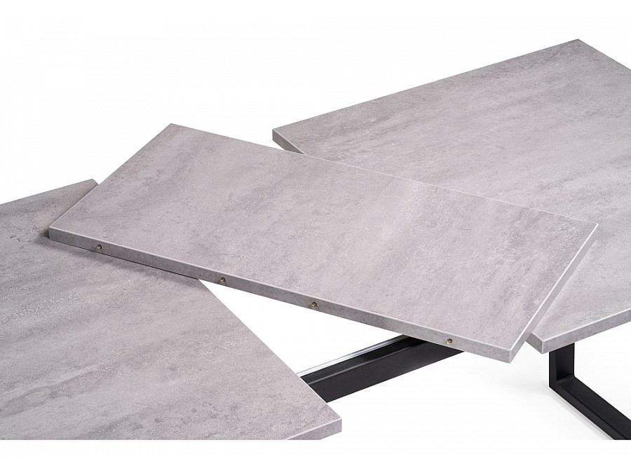 Стол деревянный Лота Лофт 140(180)х80х74 25 мм  бетон / черный матовый