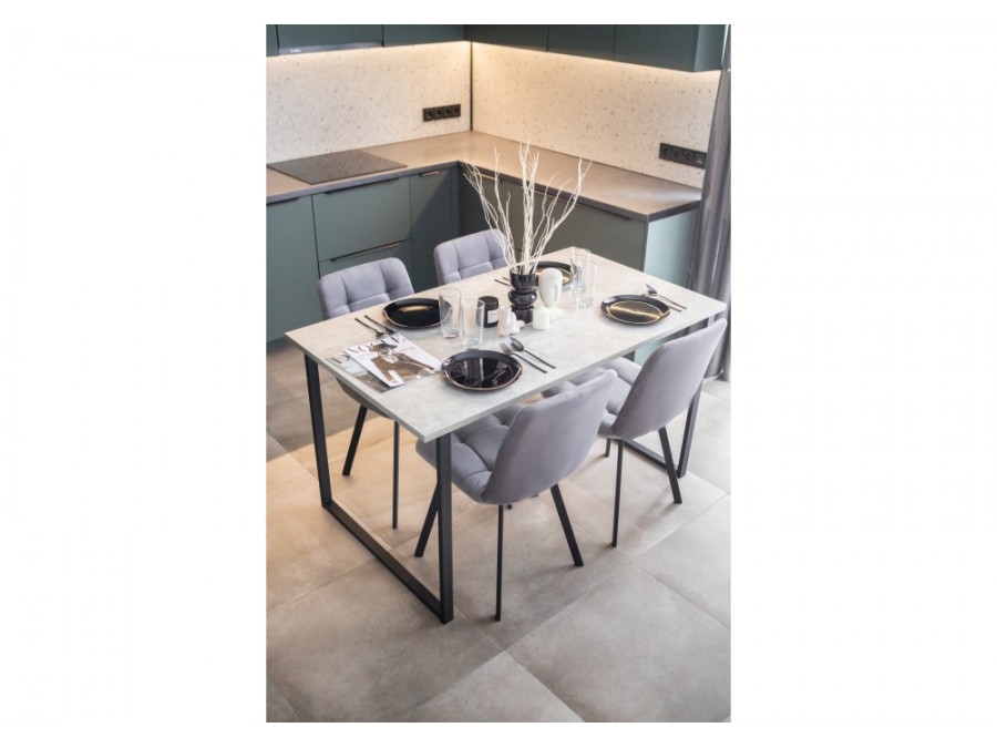 Лиман 140 х 80 бетон светлый / черный матовый