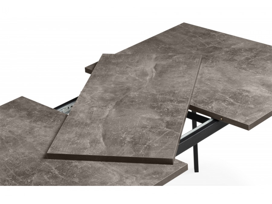 Кортни 117 (157) x 77 бетон темный / черный матовый