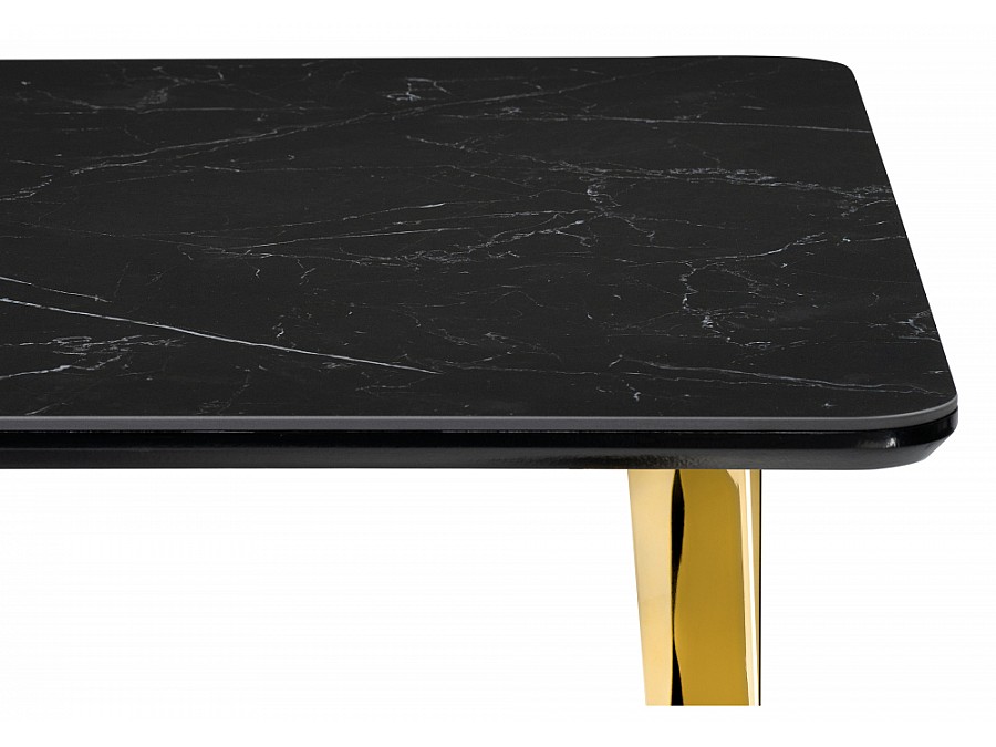 Керамический стол Селена 3 180х90 черный мрамор / золото