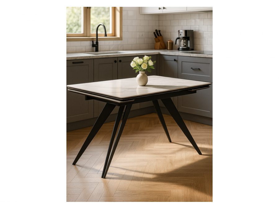 Дарвин 160(220)х89 белый мрамор snow white / черный