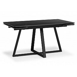 Керамический стол Памелла 140(200)х80 черный мрамор shakespeare black / черный