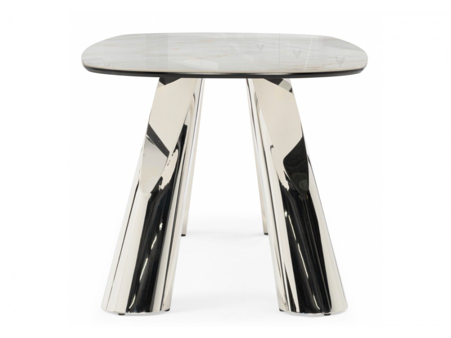 Танго 200х200х90 белый мрамор carla larkin / хром