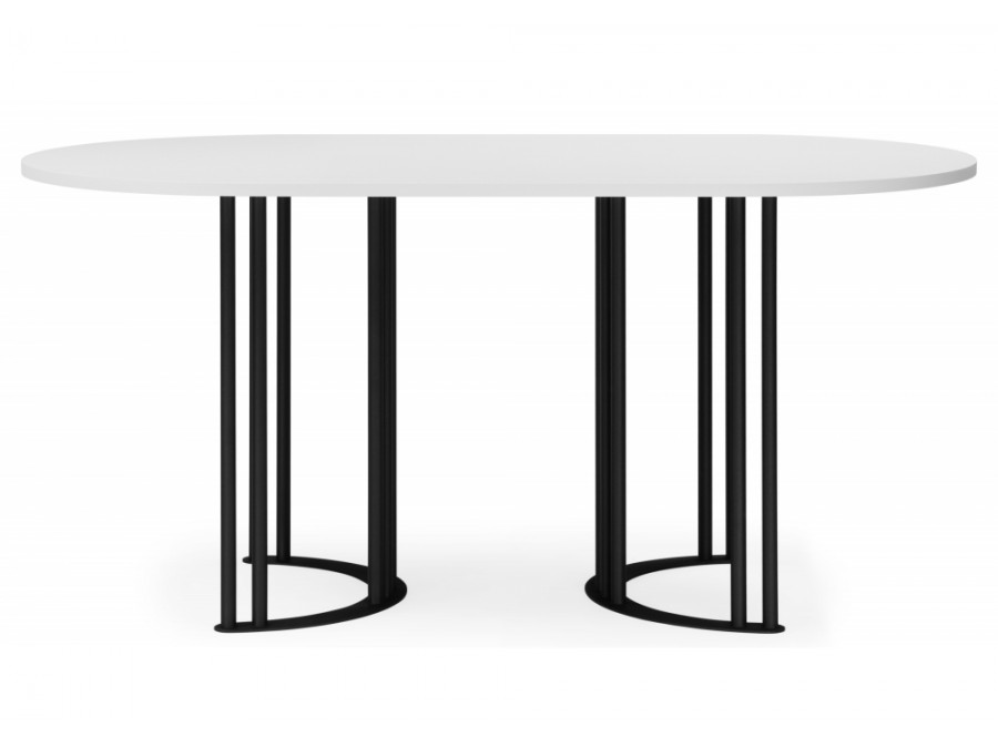 Хьюго О 160 х 90 белая шагрень пленка / черные ноги