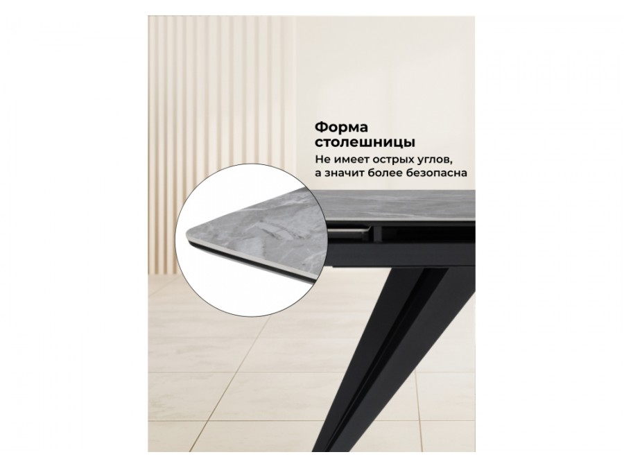 Дарвин 160(220)х89 серый мрамор larka grey / черный