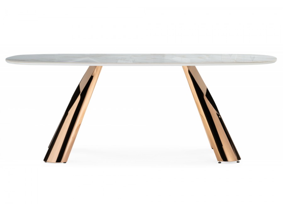 Танго 200х90 белый мрамор carla larkin / розовое золото