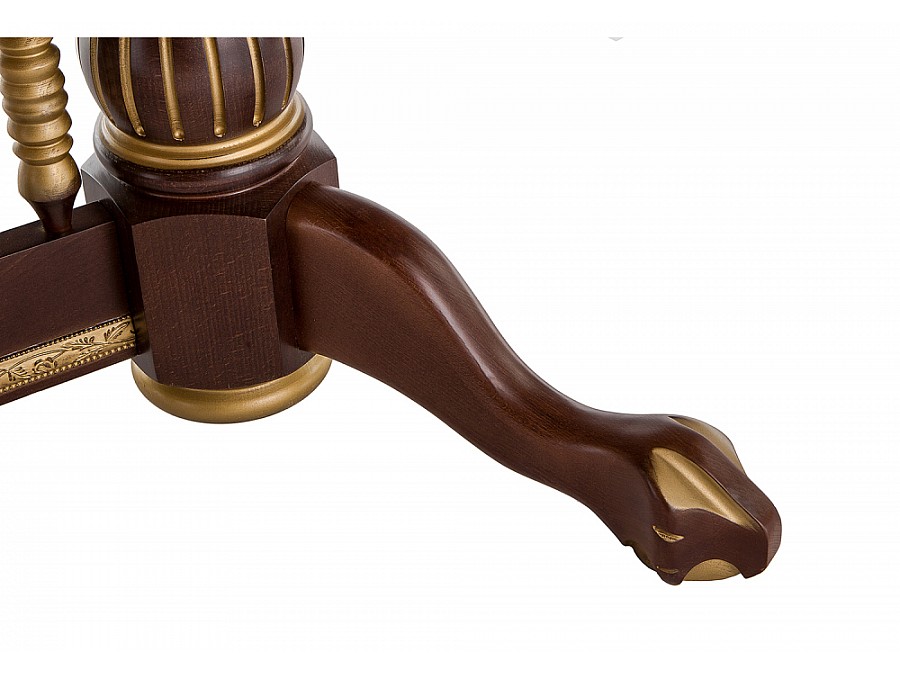 Стол деревянный Кантри 160(200-240)х107х78 орех с золотой патиной