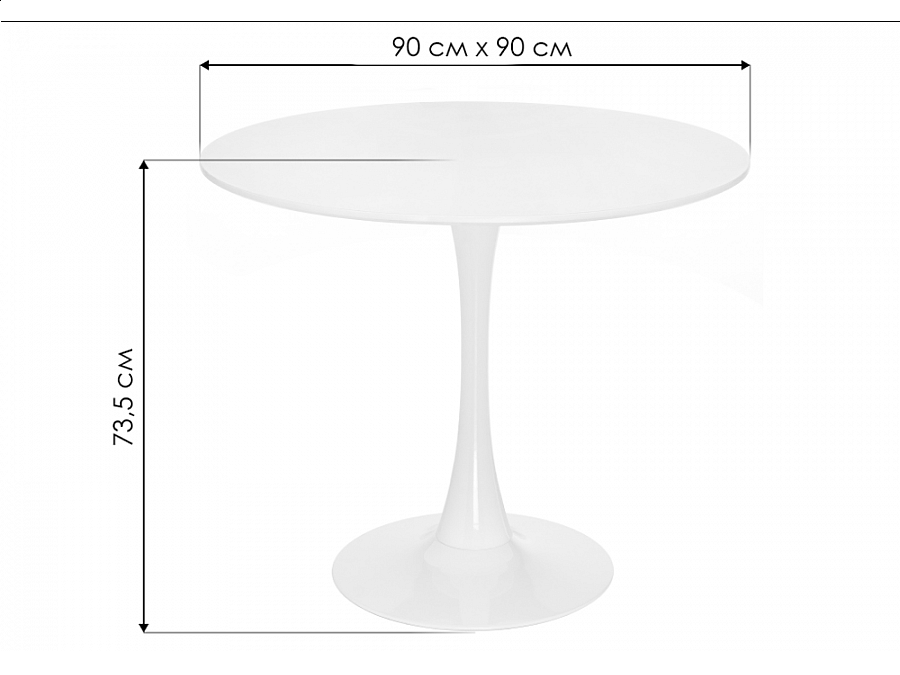 Стол деревянный Tulip 90х73 black