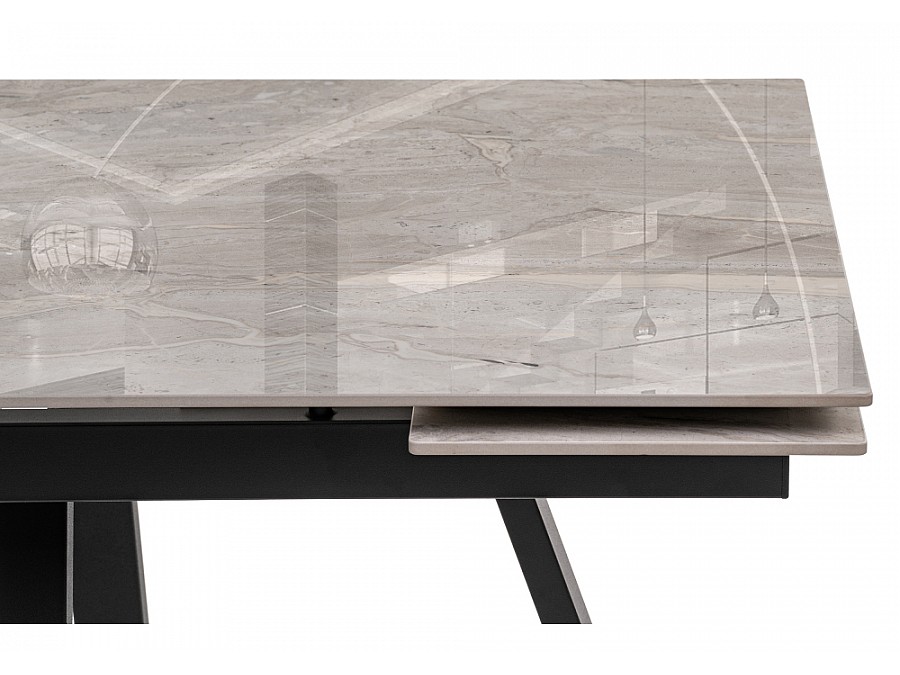 Керамический стол Силлем 120(180)х80х77 dyna fantasico grey / черный