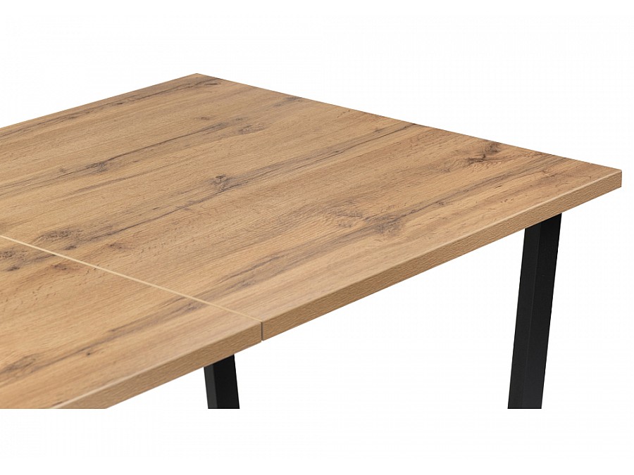 Стол деревянный Лота Лофт 140(180)х80х74 25 мм дуб вотан / матовый черный