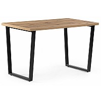 Стол деревянный Лота Лофт 120х74х75 25 мм дуб вотан / матовый черный