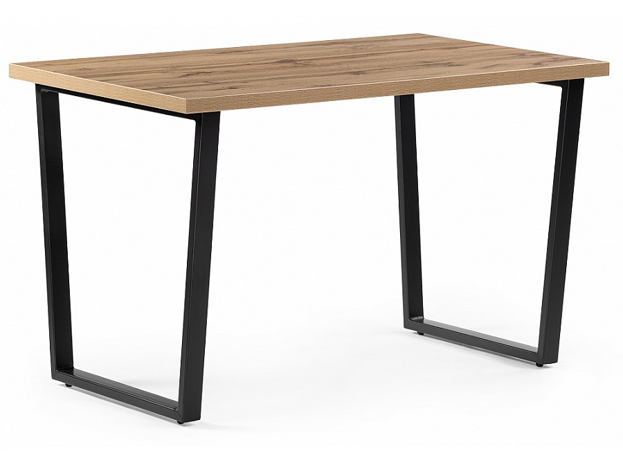 Стол деревянный Лота Лофт 120х74х75 25 мм дуб вотан / матовый черный