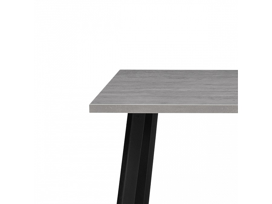 Стол деревянный Тринити Лофт 140x80x75 25 мм бетон / белый матовый