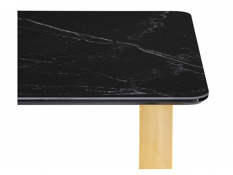 Керамический стол Селена 2 160х90 черный мрамор / золото
