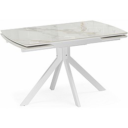 Керамический стол Комильфо 120x80 белая шагрень / белый