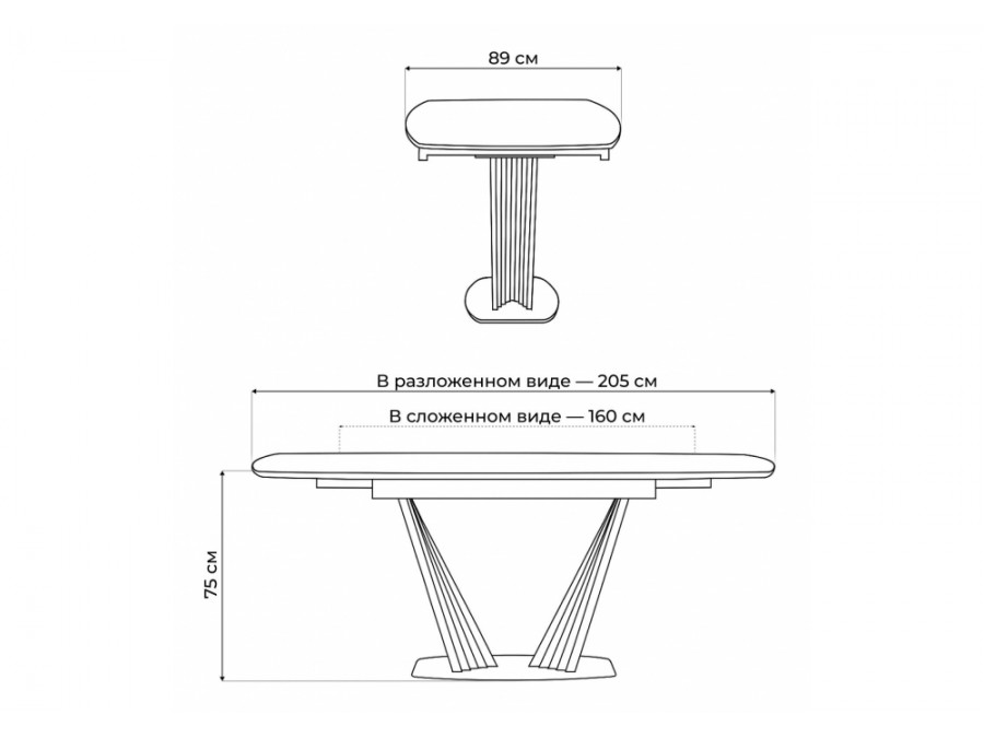 Вейл 160(205)х89 черный мрамор shakespeare black / черный