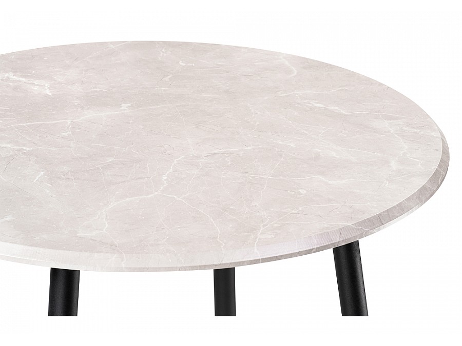 Стол деревянный Абилин 90 мрамор светло-серый / черный матовый