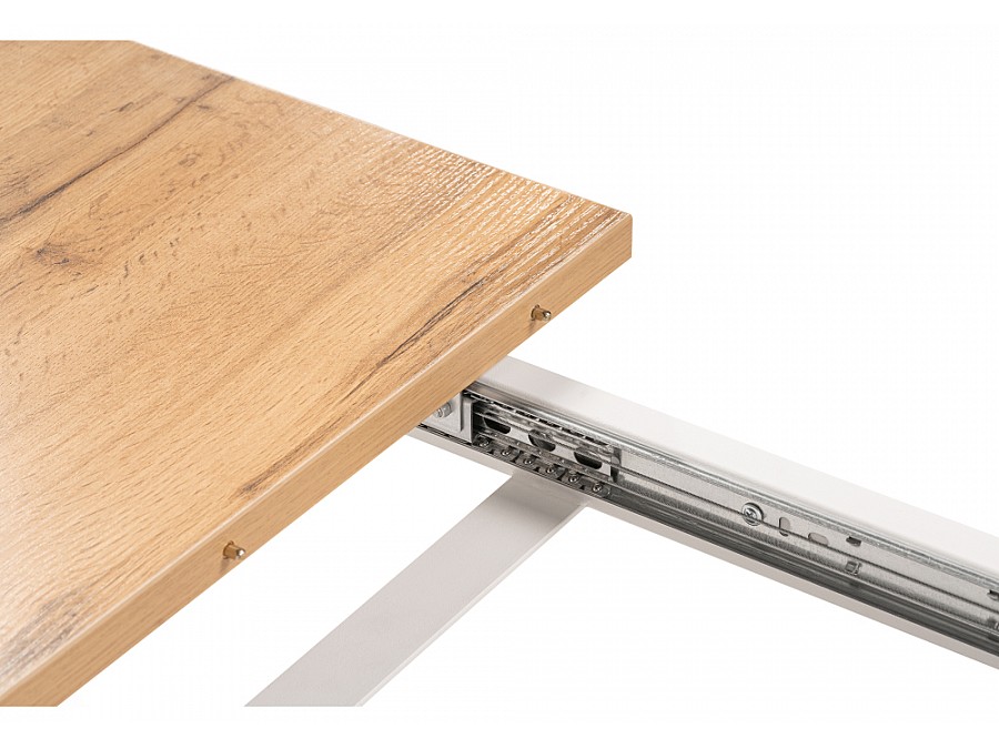 Стол деревянный Лота Лофт 120(160)х75х75 25 мм дуб вотан / белый матовый