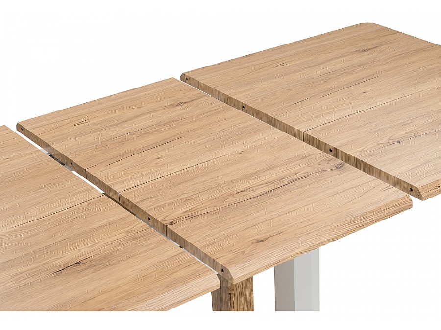 Стол деревянный Санса 120(160)х80х76 дуб монтана / белая шагрень