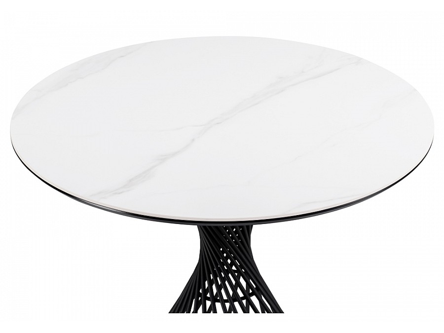 Вивиен 90x90x75 белый мрамор snow white / черный