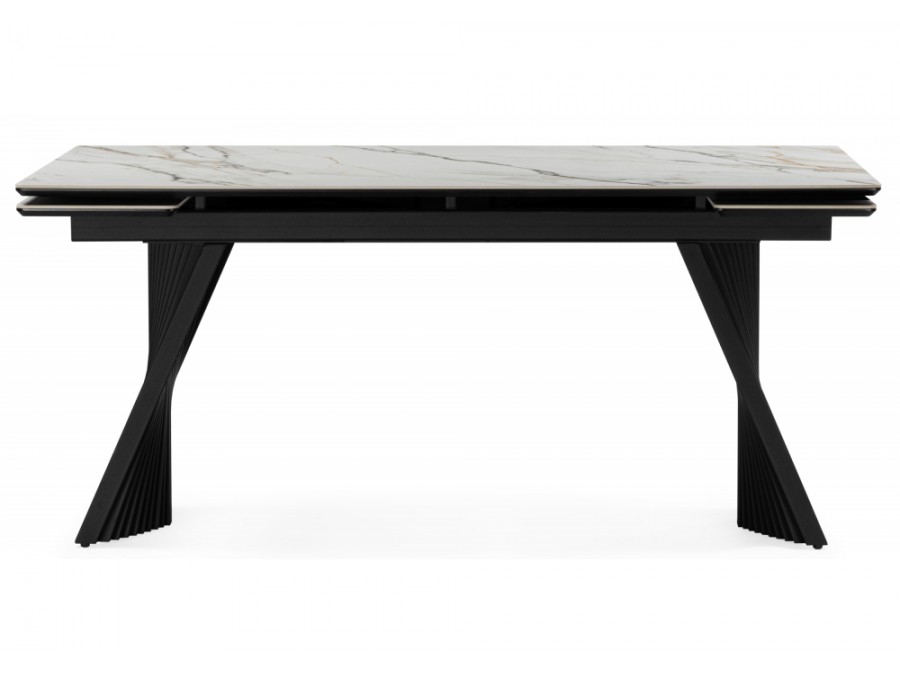 Вейв 160(220)х89 белый с прожилками gilt white / черный