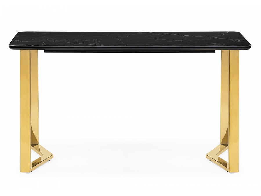 Керамический стол Селена 1 160х90 черный мрамор / золото