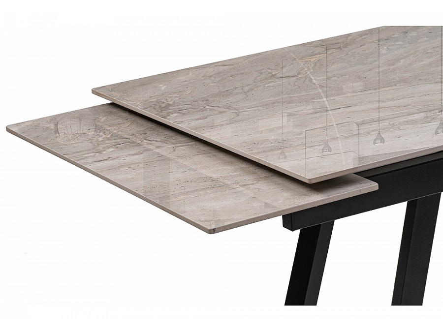 Керамический стол Силлем 120(180)х80х77 dyna fantasico grey / черный