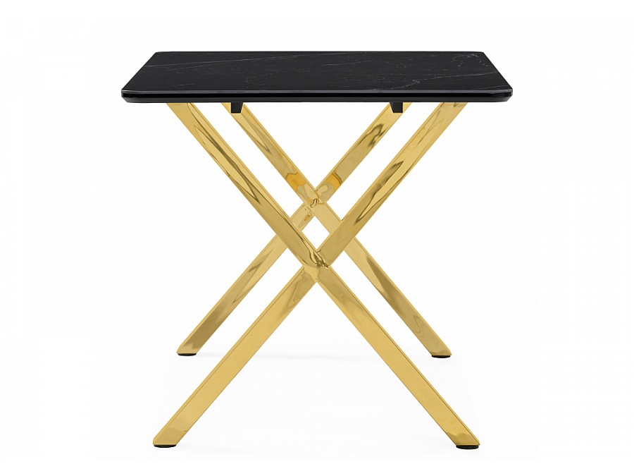 Керамический стол Селена 3 160х90 черный мрамор / золото