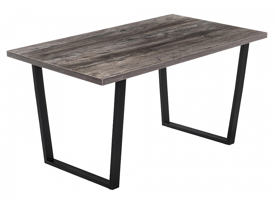Стол деревянный Эльпатия 130х75х75 дуб рошелье / черный матовый