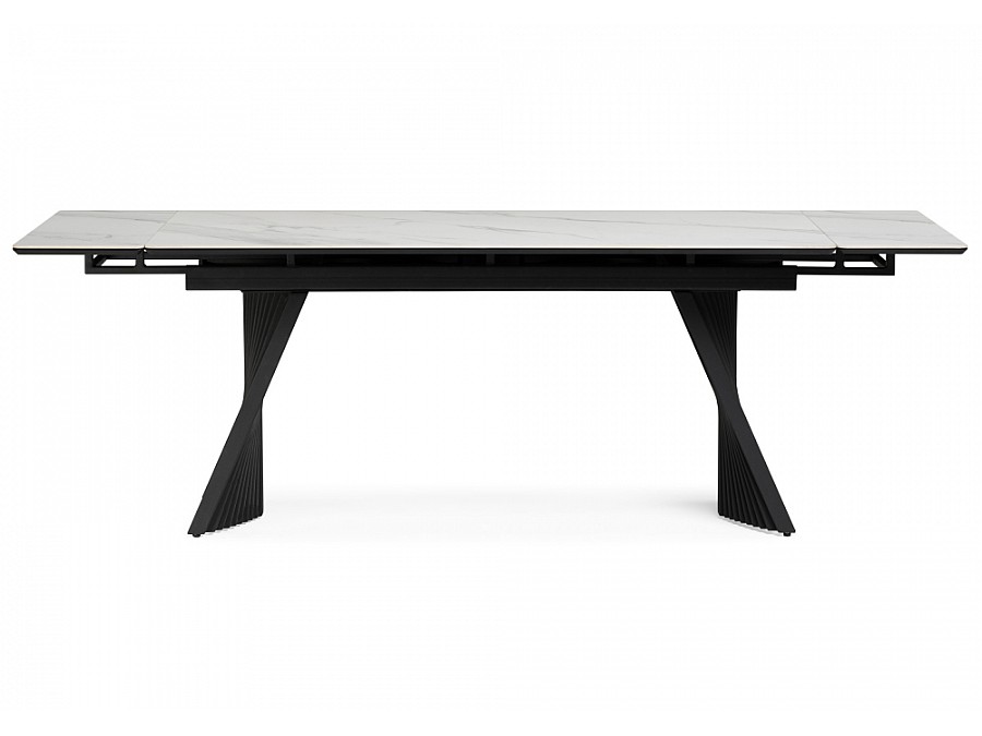 Вейв 160(220)х89 белый мрамор snow white / черный