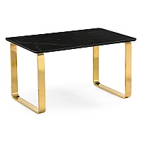 Керамический стол Селена 4 160х90 черный мрамор / золото