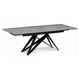 Керамический стол Блэкберн 160(220)х89 серый мрамор larka grey / черный