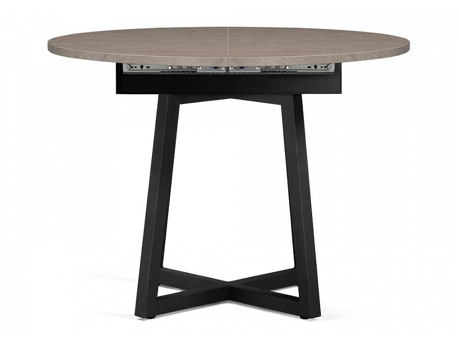 Стол деревянный Регна 100(130)х100х75 черный / бежевый