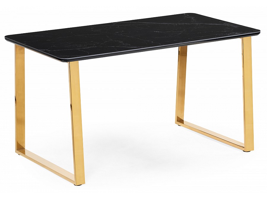 Керамический стол Селена 2 160х90 черный мрамор / золото