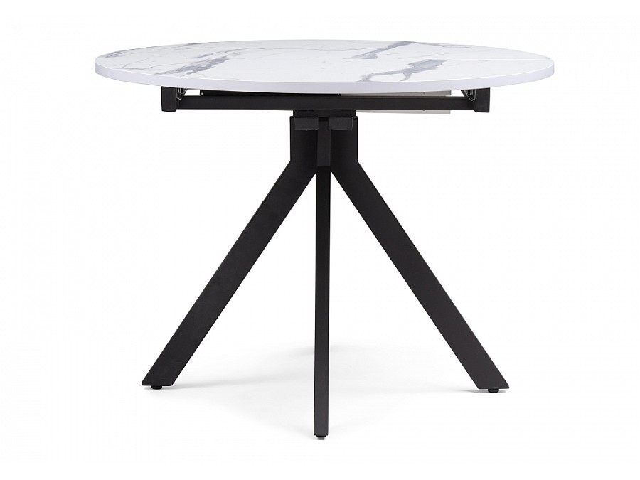 Стол деревянный Бетина 100(130)х100х75 мрамор белый / черный