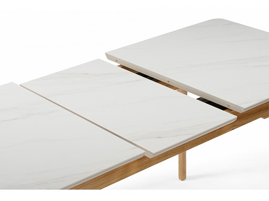 Halmar 140(180)x80 белый спеченный камень / светлое дерево