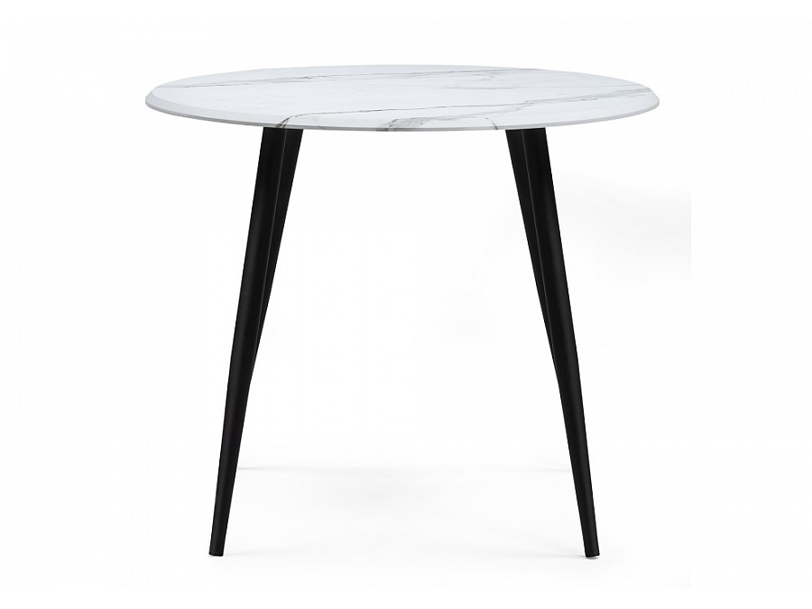 Стол деревянный Абилин 90 мрамор белый / черный матовый