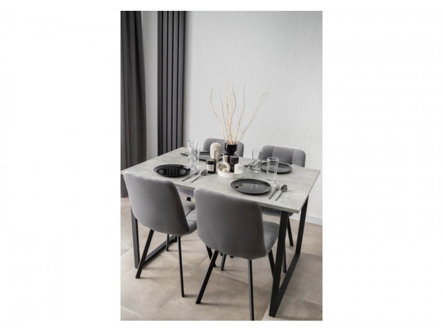 Лиман 117 х 77 бетон светлый / черный матовый