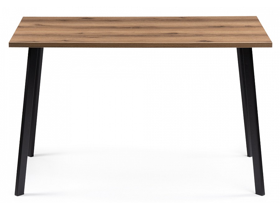 Стол деревянный Тринити Лофт 120х60х75 25 мм дуб делано темный / матовый черный