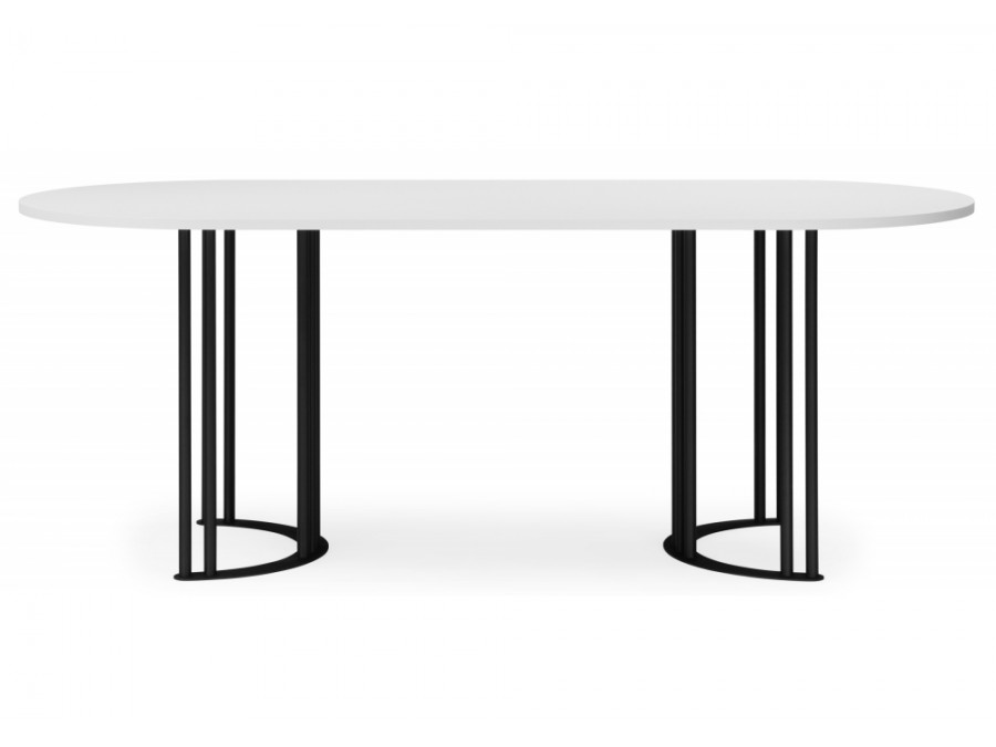 Хьюго О 180 х 90 белая шагрень пленка / черные ноги