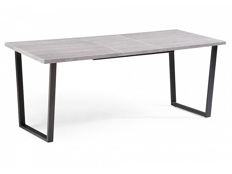 Стол деревянный Лота Лофт 140(180)х80х74 25 мм  бетон / черный матовый
