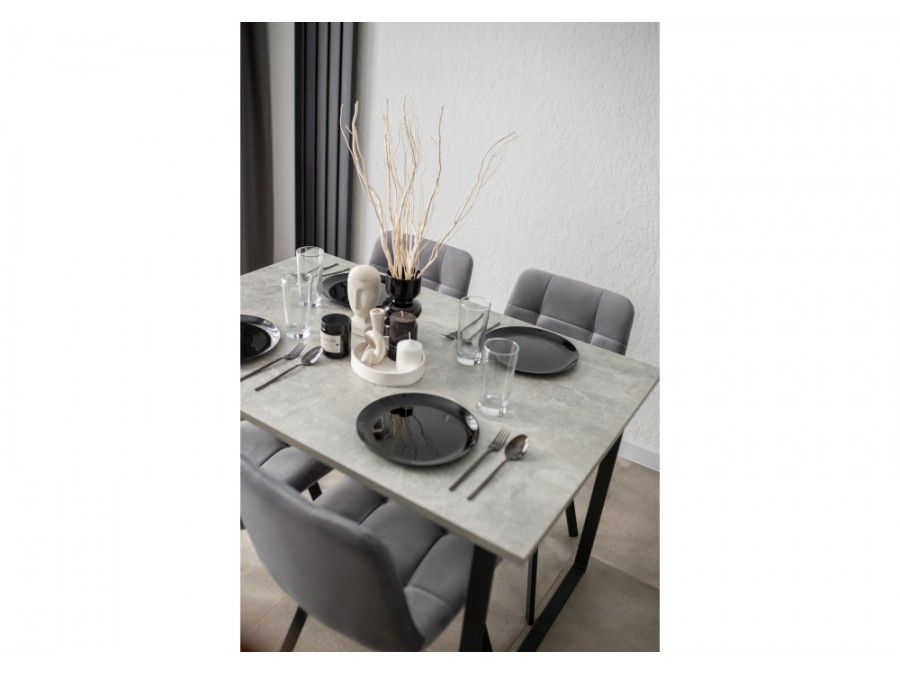 Лиман 117 х 77 бетон светлый / черный матовый