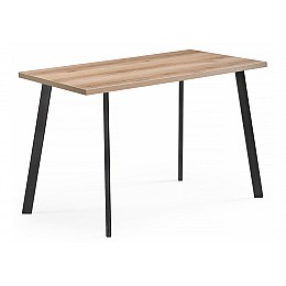 Стол деревянный Тринити Лофт 120х80х75 25 мм дуб делано светлый / черный матовый