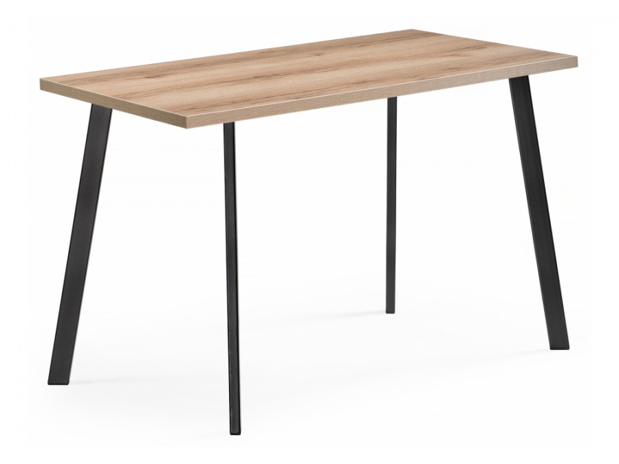 Стол деревянный Тринити Лофт 120х80х75 25 мм дуб делано светлый / черный матовый