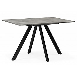 Стол деревянный Keon 116(155,5)x77 раздвижной цемент / черный