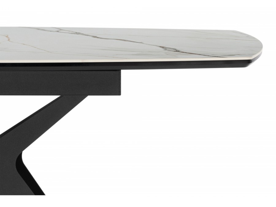 Риполь 160(205)х89 белый с прожилками gilt white / черный