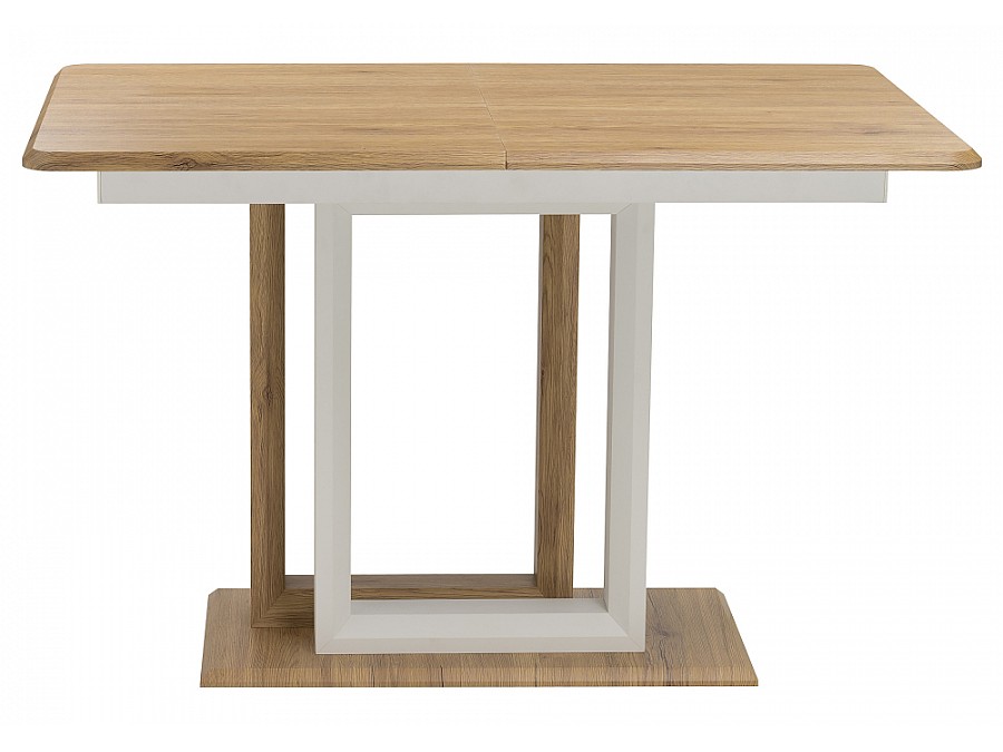 Стол деревянный Санса 120(160)х80х76 дуб монтана / белая шагрень