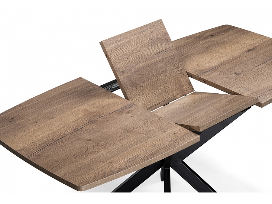 Стол деревянный Палу 130(170)х80х75 дуб галифакс табак / черный